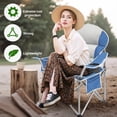 thumbnail image 4 of Portable 38.8 " Width Seat Folding Camping Chair Directors Chair Foldable Chair for Makeup Artist, Sports Event, Craft Show, Supports 500LBS Gray Blue, 4 of 9