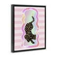 thumbnail image 4 of Stupell Industries Leopard & Pink Stripes Animals & Insects Painting Black Floater Framed Canvas Art Print Wall Art, 25 x 31, 4 of 10
