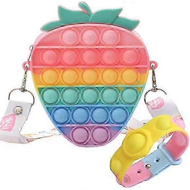 Bolso bandolera de silicona con burbujas, grande y popular para niños y adultos, bolso sensorial con diseño de dibujos animados.