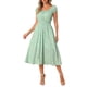thumbnail image 1 of Vestido largo con cuello cuadrado y cintura elástica de flores para mujer Inspire Chic S Verde, 1 of 6