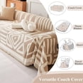 thumbnail image 5 of Boho Chenille Sofa Cover Anti Slip Thick Chenille Sofa Slipcover 1 Piece 2-3 Cushion Couch Sofa Cover Modern Dark Grey White Triangle Plaid Geometry Jacquard Sofa Covers for Dogs Cats, 5 of 9