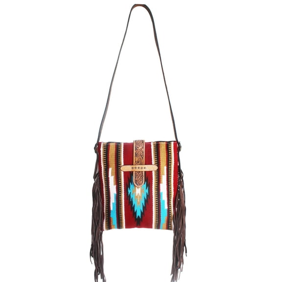 Women's Western Handwoven Wool Rodeo Cowgirl Purse Shoulder Handbag 27FK65
