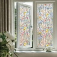 thumbnail image 4 of Zmeidao Floral Privacy Window Film, Static Cling Rainbow Stained Glass Decals for Home Door 17.7x78.7in, 4 of 5