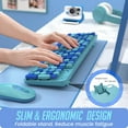 thumbnail image 3 of Wireless Keyboard and Mouse Combo, Retro Typewriter Wireless Keyboard with Round Keycaps, 2.4GHz Full-Size USB Cute Mouse for Desktop, Laptop and Computer, 3 of 9