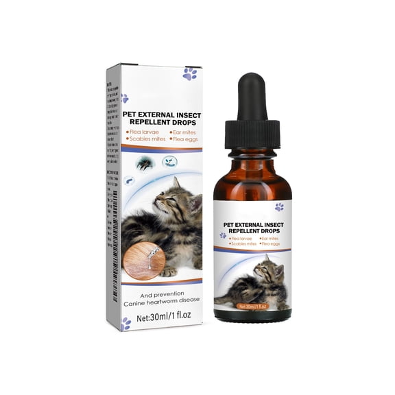 Alvantor Flea and Tick Prevention Drops for Cats & Dogs with Natural Deworming Treatment, 1 fl. oz