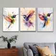 thumbnail image 3 of 2D Flat 3pcs, Decorative painting--frameless, Watercolor Hummingbird Art - Vibrant Flying Bird Decor for Home. Posters and printed materials, Holiday Gifts, Mother'S Day, Home Decor, Birthday Gifts,, 3 of 4