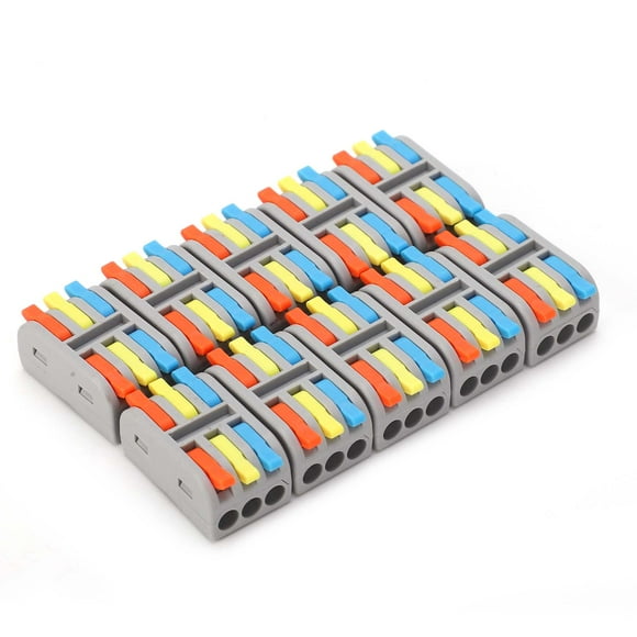 Wire Connector, 10 Pcs 250V 3 in 3 Out Quick Wiring Connector for Electrical Engineering for Electrician