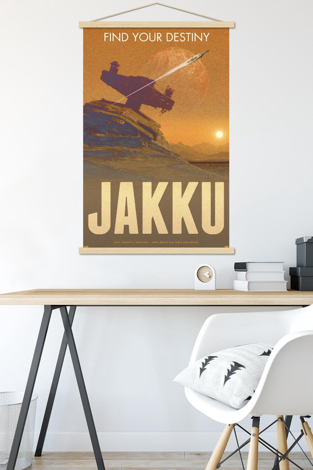 Star Wars: Jakku - Find Your Destiny by Russell Walks Wall Poster with Magnetic Frame, 22.375" x 34"