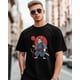 thumbnail image 1 of Camisetas de manga corta con estampado de gato guerrero para hombre, cuello redondo, 1 of 8