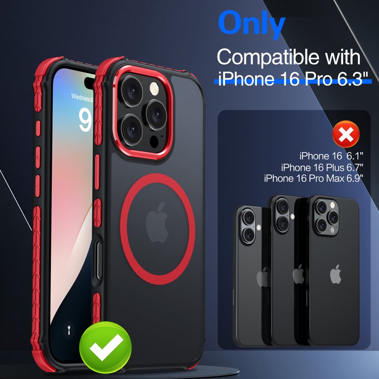 ANTSHARE Custodia per Phone 16 Pro con Magsafe, pellicola protettiva