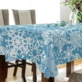 thumbnail image 3 of Coolnut Christmas Snowflake Tablecloth, Waterproof Washable Polyester Square Table Cover, Durable Tablecloth for Kitchen Dining Table Party Decor, 60"X 108", 3 of 7