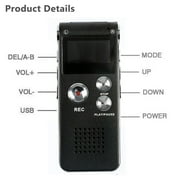 Electronicstar Voice Activated 8GB Mini Portable Tape Dictaphone Voice Recorder