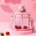 thumbnail image 4 of Leakproof 700ml Straw Squared Water Bottles Large Capacity Sports Cup with Strap for Outdoor Sports, 4 of 5
