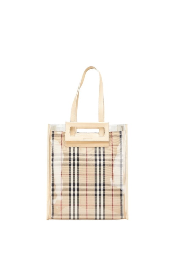 Pre-Owned Burberry Nova Check Tote Bag Shoulder Beige Vinyl Leather Canvas Women's... (Good)