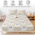 thumbnail image 5 of Full Size Fitted Sheet Set - Halloween 3 Piece Bedding Sets 16" Deep Pocket Fitted Sheet with 2 Pillowcases, Brown White Spooky Green Eyes Ghost Floating Brushed Microfiber Hotel Luxury Bed Sheets, 5 of 9