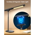 thumbnail image 3 of YULINKCO Cordless Desk Lamp, Rechargeable Battery Powered LED Table Light, 3 Color Modes Adjustable Brightness, Magnetic Wireless Lamp for Reading, Working, Bedside, Flashlight with Signal Light, 3 of 10