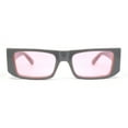thumbnail image 2 of Womens Mod Square Rectangle Subtle Cat Eye Plastic Retro Sunglasses Grey - Pink, 2 of 4