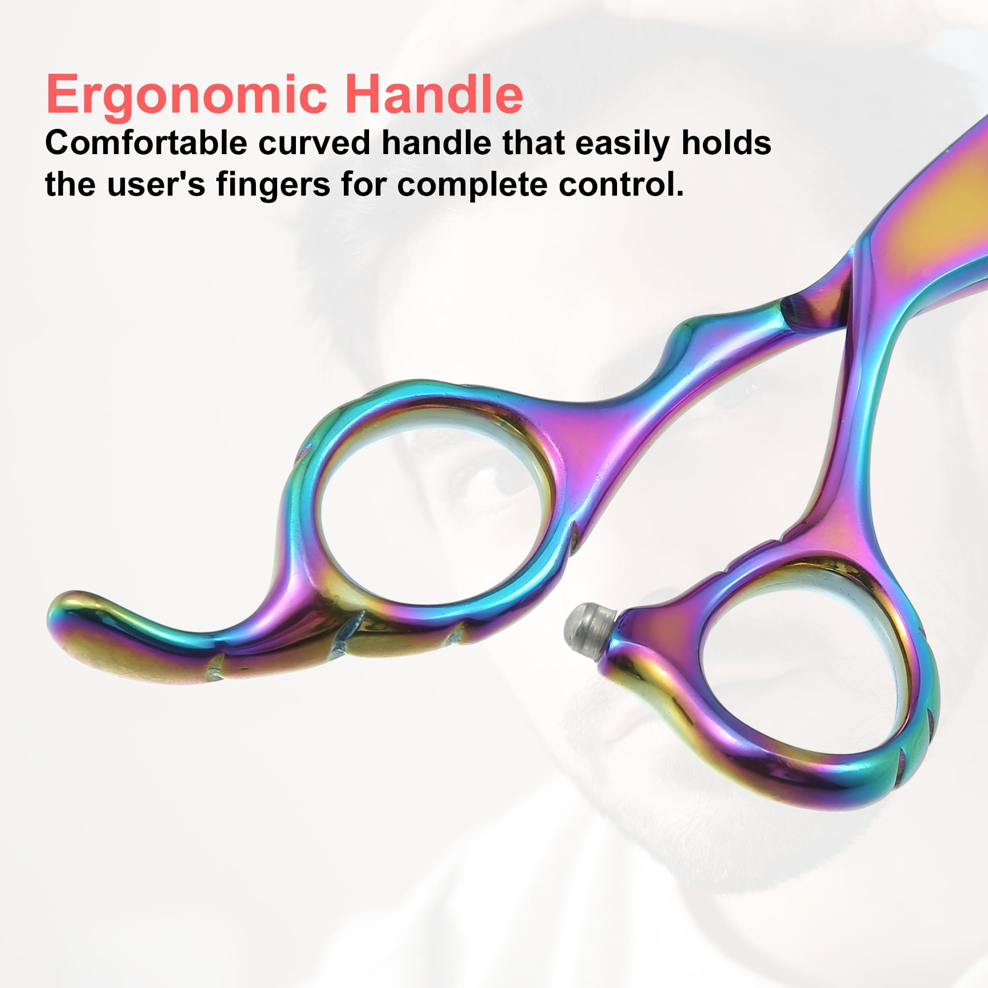 Unique Bargains Hair Cutting Scissors 6.5" Barber Scissors Hair Cutting Shear Multicolor