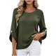 thumbnail image 2 of Neewe Women's 3/4 Length Sleeve Tops Round Neck T Shirts Loose Fit Blouses Casual Tees 2026 Fashion Clothes, 2 of 7