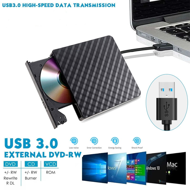 External CD DVD Drive USB 3.0 Type C DVD Writer Disc Reader Player For Mac/Laptop/PC/Macbook