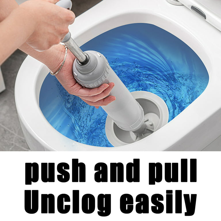 Toilet Plunger Powerful Manual Drain Unblocker Toilet Clogged Cleaning Tool  