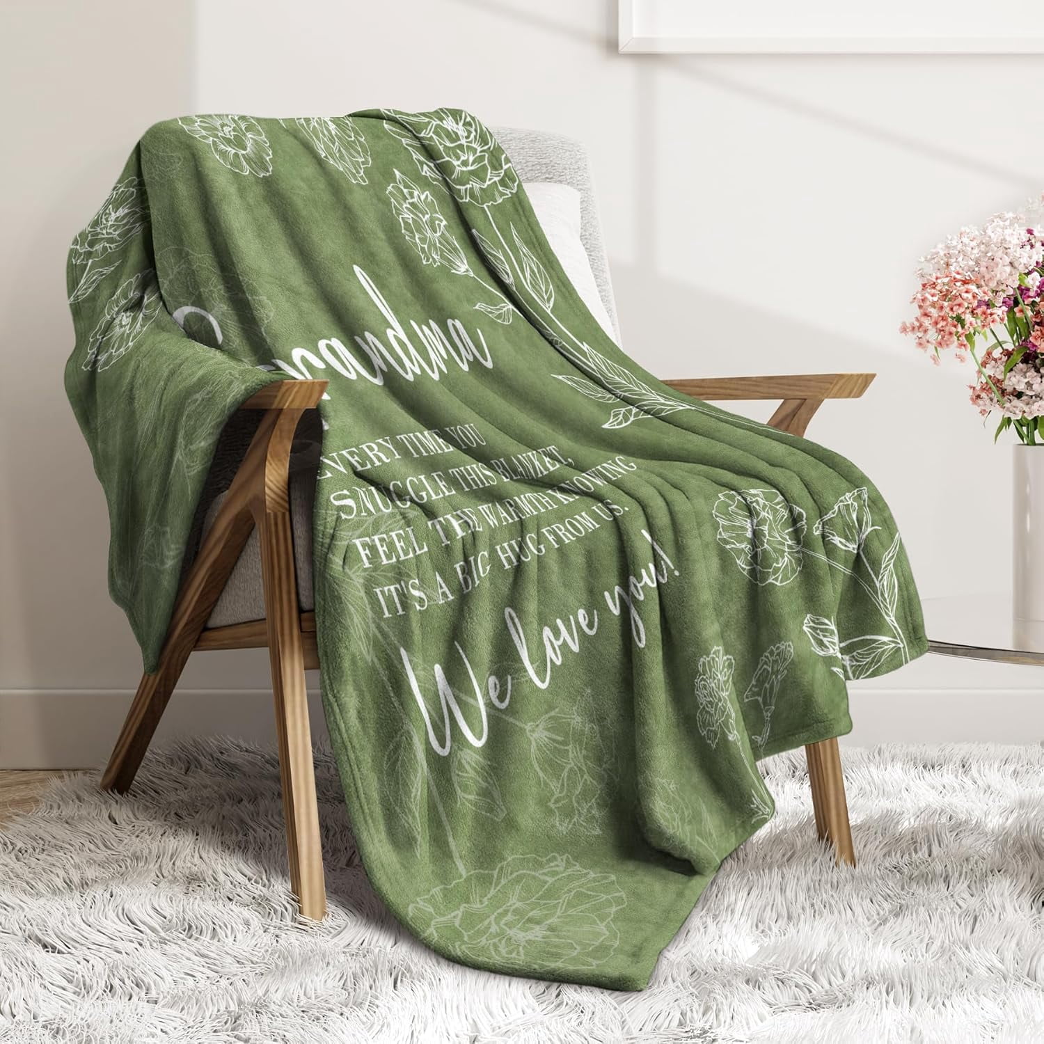 Grandma Gifts, Gifts for Grandma Blanket, Grandmas Birthday Gift from Grandkids, to My Grandmother Throw Blanket