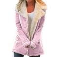 thumbnail image 1 of Winter Warm Fleece Lined Jackets For Women Plain Color Jacket With Pockets Button Coats Outerwear, 1 of 6