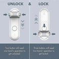 thumbnail image 4 of Childproof Door Lever Lock, Baby Safety Door Handle Lock, Easy to Install and Use 3M VHB Adhesive No Tools or Drill Required (White, 2 Pieces), 4 of 5