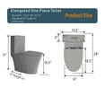 thumbnail image 5 of Bidet Toilet Matte Grey Elongated One Piece Toilet Dual Flush 1.1/1.6 GPF Water Saving Comfort Seat Height, Map 1000g,Grey,One Piece Toilet, 5 of 6