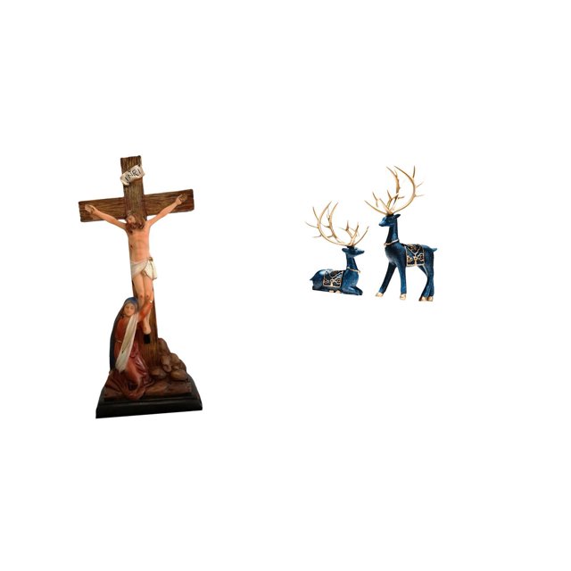Escultura De Reno Jesús, Adorno Artesanal, Estatua De La Santa Madre María, Religiosa Católica, Figuras De Ciervos, Estatuas De Ciervos Sentados Y De Pie Para Dormitorio, Mesa, Coche,