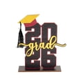 thumbnail image 2 of 2026 Graduation Season Wooden Tabletop Gifts for Her Him Wooden Ornament Graduation Gift for High office Senior Graduated Friends Women Men Class of 2026 Senior （Black）, 2 of 7