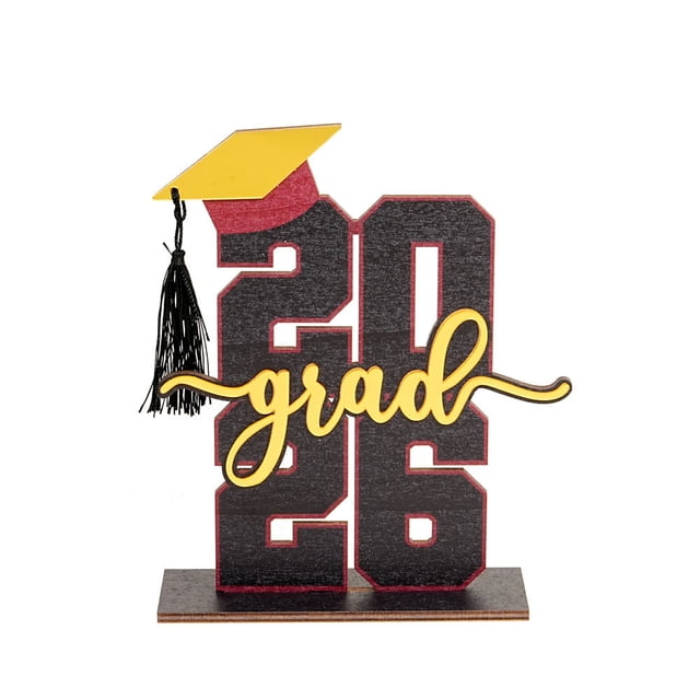 Birdeem Class of 2026 Wooden Table Decor, Handcrafted Graduation Keepsake Gift with Multi-Functional Display