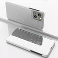 thumbnail image 2 of Mirror Case for Apple iPhone 13, Wireless Charging Luxury View Smart Display Ultra Thin Makeup Phone Cover for Apple iPhone 13 QH Silver, 2 of 10