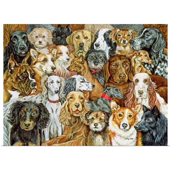 Great BIG Canvas | Rolled Rosie Ditz Poster Print entitled Dog Spread