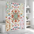 thumbnail image 6 of White Boho Shower Curtain, Waterproof Shower Curtains for Bathroom, Retro Ethnic Colorful Flower Aesthetic Art Washable Fabric Bathtub Curtain Set Bath Decor with 12 Hooks Extra Long 72"x96", 6 of 8