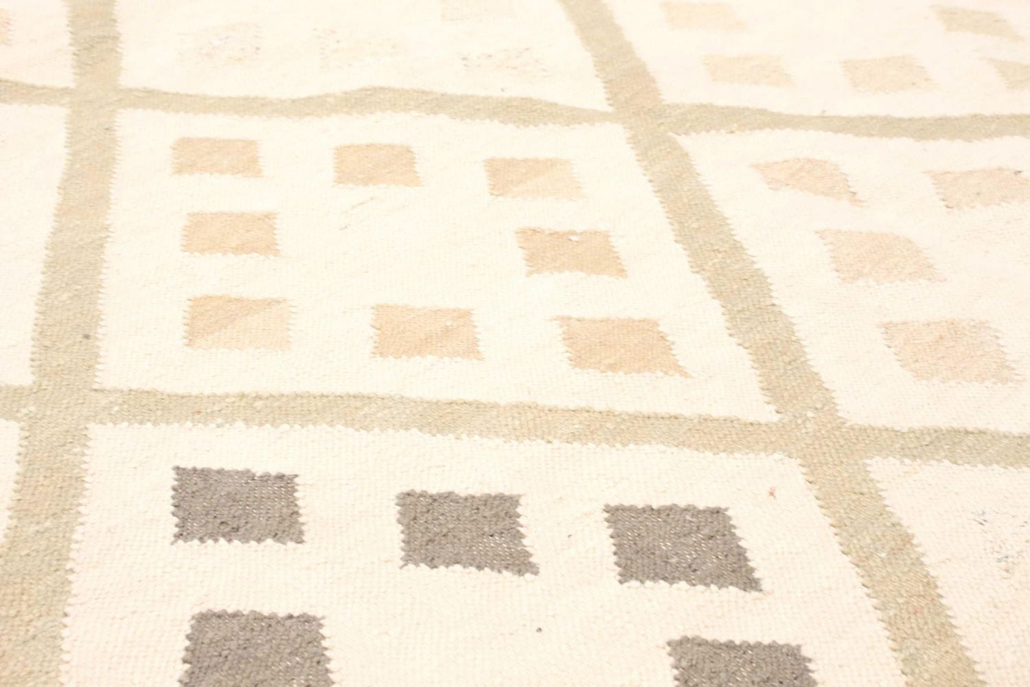 ECARPETGALLERY 5'0" x 7'8" Flat-weaves & Kilims Organica Hand Made Area Rug for Living Room, Dining Room and Bedroom in Ivory