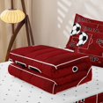 thumbnail image 5 of Homewish Red Football Court Zipper Full Size Comforter Sets with Fitted Sheet and 2 Pillowcases,Soccer Sport Game Ball Theme Zipper Bedding Set For Kids Boys,Reversible,4 Pieces, 5 of 7