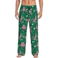 thumbnail image 2 of Goofa Tropical Leopard Printed Soft Pajama Pants for Men, Wide Leg Comfy Casual Lounge Yoga Pants-Small, 2 of 9