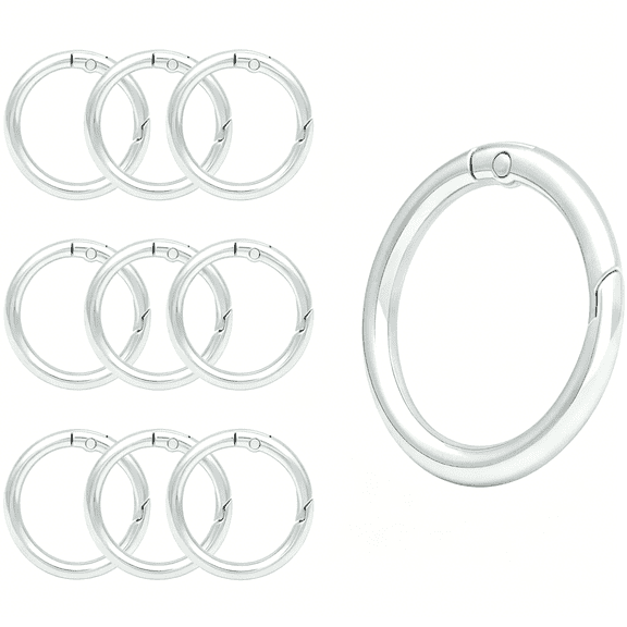 DESIGNICE Spring O Rings Clip Keychain Metal Round Carabiner Clips Keyrings Snap Hook Buckle Purse Bag Paracord Diy Craft
