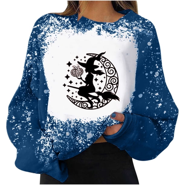 Sudaderas con capucha estampadas de manga larga informales para mujer a la moda de Halloween Fridja fksj1140