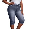 thumbnail image 2 of uublik Pants Capris for Women Stretchy Skinny Pants High Waisted Slimming Jeggings Denim Trousers Pants, Gray, 2 of 6