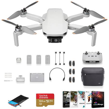 Mini 2 SE Drone Fly More Combo Bundle with 64GB microSD Card, Corel PC Software Kit, Landing Pad