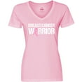 thumbnail image 3 of Inktastic Breast Cancer Warrior Women's V-Neck T-Shirt, 3 of 5
