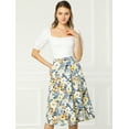 thumbnail image 4 of INSPIRE CHIC Women's High Waisted Split Hem A-Line Floral Skirts, 4 of 4