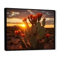 thumbnail image 2 of Designart "Red Green Cactus landscape With Sunset III" Floral Floater Framed Wall Art Print, 2 of 7