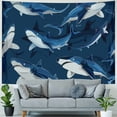 thumbnail image 4 of Orinice Sharks Tapestry Wall Hanging Unique Style Graphic Tapestries Home Wall Decor Art for Living Room Bedroom Apartment Farmhouse Dorm 50x40inch, 4 of 6