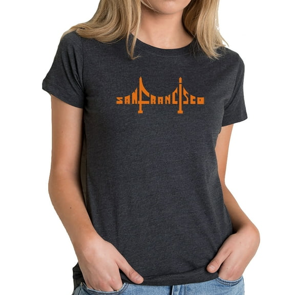 Women's Premium Blend Word Art T-shirt - San Francisco Bridge