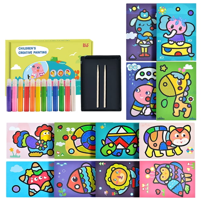 TIELUTT Sand Painting Kit for Kids Complete Sand Painting Tool Arts And Crafts for Kids Ages 2-4 Kids Arts And Crafts Ages 4-8 Arts & Crafts Arts And Crafts for Kids 4-6 Kids Arts And Crafts Ages 4-8