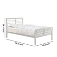 thumbnail image 4 of Contemporary Metal Tubular Twin Size Bed with Horizontal Bars Silver- Saltoro Sherpi, 4 of 5