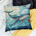 thumbnail image 2 of Patifu Outdoor Patio Throw Pillow Cover Watercolor Whale Farmhouse Décor Outside Furniture Swing Seat Bench Chair Decorative Cushion Cases Deep Seat Bed Couch Sofa 12x12in, 2 of 5
